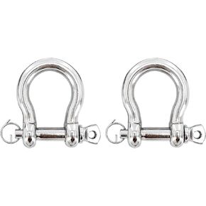 XIALUO Marine 2pcs Anchor Shackle 316 Stainless Steel Anti-Off Bow Shackle with Locking Ring 1/2 inch (12mm)