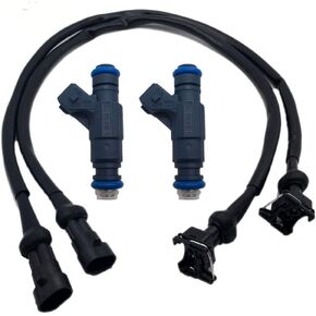 SET OF 2 Fuel Injector with Pigtail Harness Compatible with Polaris Ranger RZR Sportsman 700 800