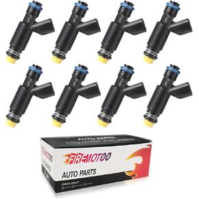 Fuel Injectors set of 8 Compatible with Fuel Injectors Chevy Tahoe Silverado Suburban Avalanche Express 1500 GMC Yukon Sierra Savan 1500 5.3L 2002-2007 Replace 25326903 12580426 4 Holes