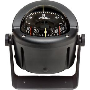 Ritchie Navigation HB-741 Helmsman Bracket Mount Compass - CombiDial, Black with Black Dial, 3.75-inch Combi