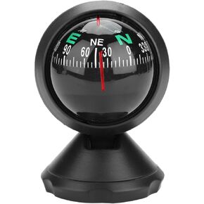 Electronic Car Compass, Electronic Adjustable Ball Night Compass with Bottom Stick Car Compass Dashboard for Boat Vehicle