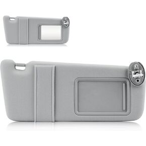 Left & Right Driver Passenger Side Sun Visor for Toyota venza 2009-2016, Replaces 74320-0T022-B1,74310-0T022-B1, Grey Left & Right Side Sun Visor with Light