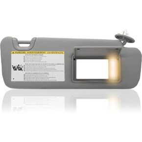 Driver Left Side Sun Visor Replacement Compatible with Toyota Highlander 2014 2015 2016 2017 2018 2019 Replaces# 74320-0E074-B0 Color Gray