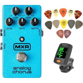 MXR M234 Analog Chorus Effects Pedal Bundle w/Chromatic Tuner and Dunlop PVP101 Pick Pack