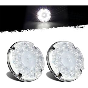 Partsam 2Pcs 7" Round LED Trailer Tail Lights 17 LED Waterproof LED Park Turn Signal Flasher Lights with Waterproof Gaskets for Truck Trailer RV UTE UTV BUS Stepvans 10V-30V