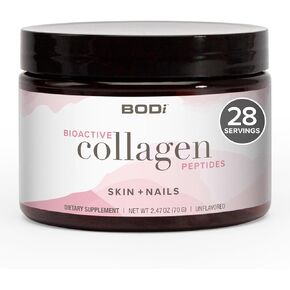 BODi Bioactive Collagen Peptides Powder, Type I and III Hydrolyzed Collagen Supplement, Daily Skin Support, Dairy and Gluten Free, 2.47 oz