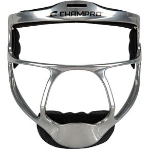 CHAMPRO Rampage Fastpitch Softball Fielder’s Ultra Lightweight Protective Face Mask, Silver