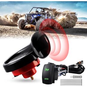 UTV Horn Kit, RZR Horn Kit with Rocker Switch 12V for Polaris RZR Ranger,Ranger PRO XP, Can Am,UTV Accessories