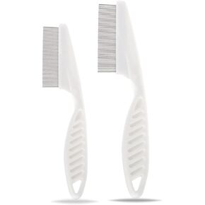 Long Handle Metal Hair Nit Comb Remove Head Nits White Nit Comb For Pets Kids And Adults (14cm, 18cm)