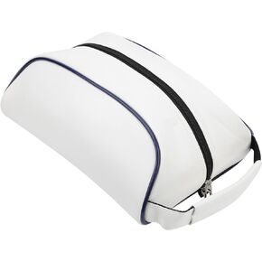 Qiilu Golf Shoe Bag Golf Storage Bag White Pu Leather Golf Shoe Carrier Bag Home Travel Dustproof Storage Bag Sory Bag White