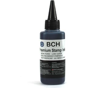 Black Stamp Ink Refill by BCH - Premium Grade - 2.5 oz