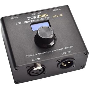 LTC-MIDI Timecode Sync (MTC-20) device to synchronize MIDI timecode and SMPTE LTC timecode MTC-20