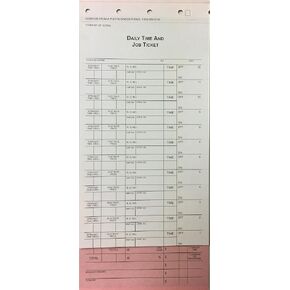 12 Flag Mechanics Daily Time and Job Ticket JT-12-PSG by A+ (500 Per Box)(V2)