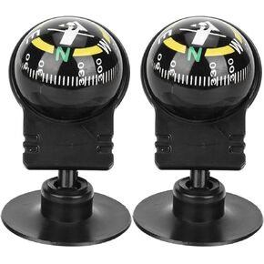 Luqeeg Car Mount Compass - Portable Car Compass with Suction Cup, Car Guide Ball Dashboard Navigation Compass for Outdoor Sail Boat Car Caravan Truck