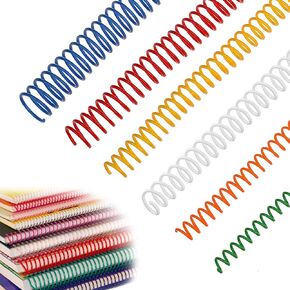 150 Pack Spiral Binding Coils, 4:1 Pitch Plastic Binding Coils Kit, 6 Different Sizes Spiral Coils for Binding 1/4", 5/16", 3/8", 1/2", 5/8", 3/4", Black Binding Spirals