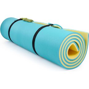 Comfy Floats 12 x 5 Foot No Inflate Dual Layer Tear Resistant High Density Foam Roll Up Water Pad Pool and Lake Float with D-Ring, Yellow