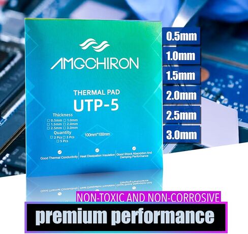 Premium Thermal Pads SSD/GPU/CPU (UTP-5, 0.5x100x100mm, Pack of 3) - Efficient Heat Conductivity for Electronics Cooling and IC/LED Performance Optimization in Saudi Arabia