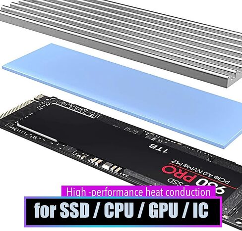Premium Thermal Pads SSD/GPU/CPU (UTP-5, 0.5x100x100mm, Pack of 3) - Efficient Heat Conductivity for Electronics Cooling and IC/LED Performance Optimization in Saudi Arabia