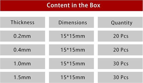 JEYI 100 قطعة مقطوعة مسبقًا 0.6 × 0.6 بوصة (15 × 15 مم) وسادة حرارية من السيليكون بسمك 0.2 0.4 1.0 1.5 مم سمك وسادة سيليكون موصلة حرارية قابلة لإعادة الاستخدام لوحدة المعالجة المركزية GPU SSD أو أي PCB (ألوان متنوعة وسمك) in Kuwait