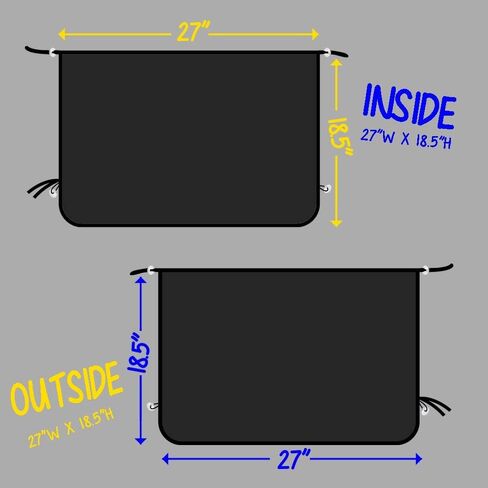 ggomaART Car Side Window Sun Shade - Universal Reversible Magnetic Curtain for Baby and Kids with Sun Protection Block Damage from Direct Bright Sunlight, and Heat - 1 Piece of Black Mesh in Kuwait
