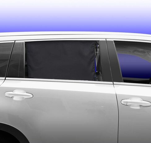 ggomaART Car Side Window Sun Shade - Universal Reversible Magnetic Curtain for Baby and Kids with Sun Protection Block Damage from Direct Bright Sunlight, and Heat - 1 Piece of Black Mesh in Kuwait