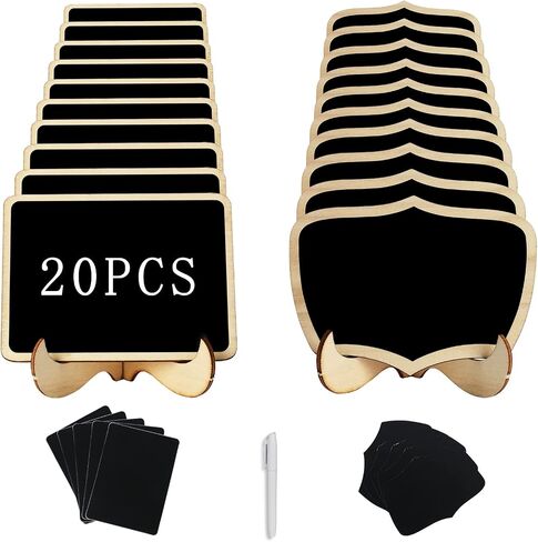 20PCS Mini Chalkboard Signs with 1 Erasable Chalk Marker,Small Chalkboard with Support Easels,Chalkboard Place Cards,Table Numbers,Food Labels for Party Buffet,Weddings,Special Events in Saudi Arabia