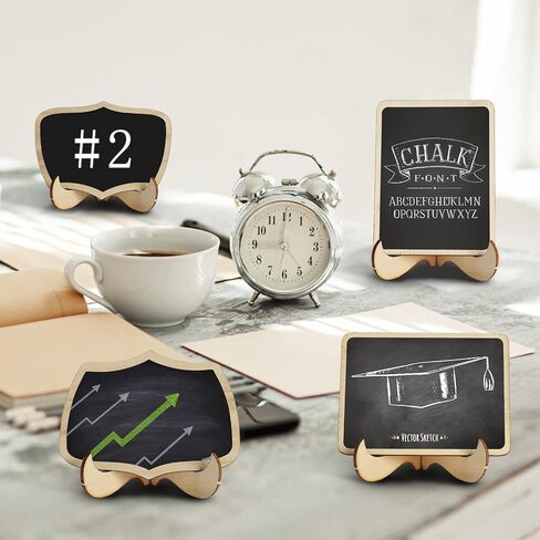 20PCS Mini Chalkboard Signs with 1 Erasable Chalk Marker,Small Chalkboard with Support Easels,Chalkboard Place Cards,Table Numbers,Food Labels for Party Buffet,Weddings,Special Events in Saudi Arabia