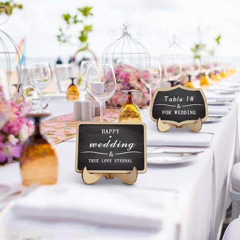 20PCS Mini Chalkboard Signs with 1 Erasable Chalk Marker,Small Chalkboard with Support Easels,Chalkboard Place Cards,Table Numbers,Food Labels for Party Buffet,Weddings,Special Events in Saudi Arabia