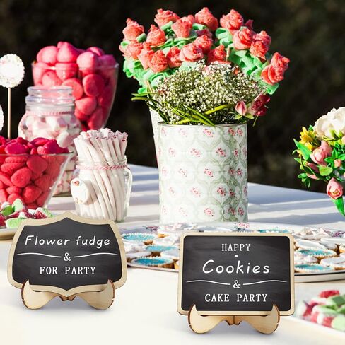 20PCS Mini Chalkboard Signs with 1 Erasable Chalk Marker,Small Chalkboard with Support Easels,Chalkboard Place Cards,Table Numbers,Food Labels for Party Buffet,Weddings,Special Events in Saudi Arabia