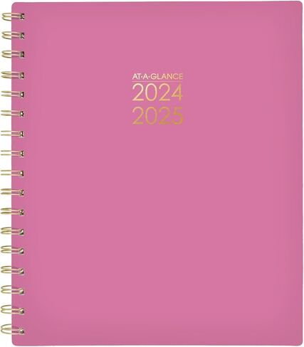 مخطط AT-A-GLANCE 2024-2025 أكاديمي، أسبوعي وشهري، 7 بوصة × 8-3/4 بوصة، متوسط، علامات تبويب شهرية، غطاء مرن، متناغم، وردي (1099-805A-34) in Saudi Arabia