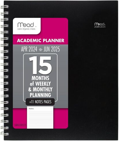 Mead Planner 2024-2025 Academic, Weekly & Monthly, 8 1/2" x 11", Large, Basic, Purple (CAW62059) in Saudi Arabia