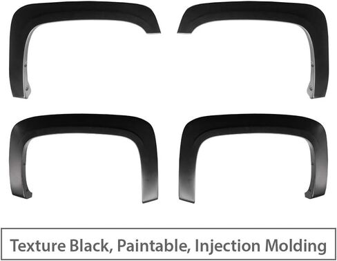 MaxMate Fender Flares Compatible with 2007-2013 Chevy Silverado 1500 2500 3500HD (Not Fit 07 Classic) 5.8' Bed, Fine-Textured Paintable Factory Style 4pc | TFC64298 in Saudi Arabia