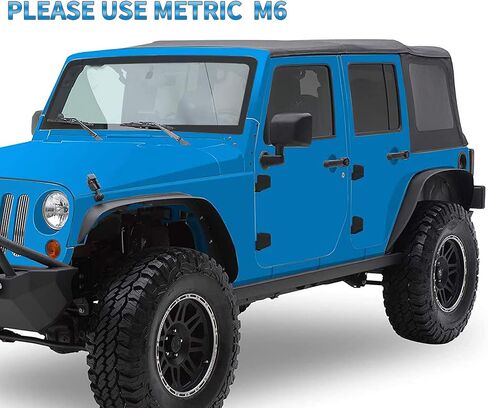 YITAMOTOR Flat Front & Rear Fender Flares Compatible with 1997-2006 Jeep Wrangler TJ, 4 PCS Off-Road Steel Wheel Flares Set in Saudi Arabia