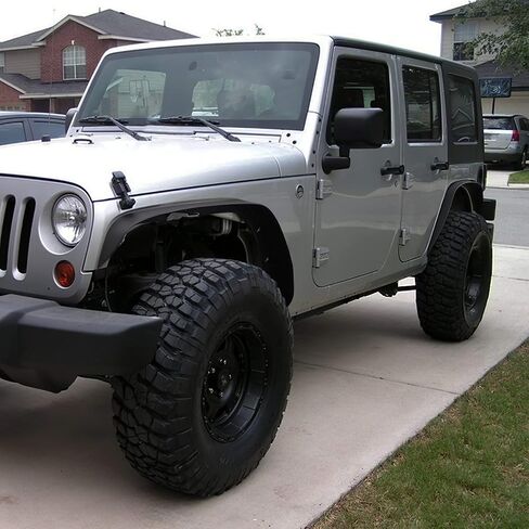 YITAMOTOR Flat Front & Rear Fender Flares Compatible with 1997-2006 Jeep Wrangler TJ, 4 PCS Off-Road Steel Wheel Flares Set in Saudi Arabia