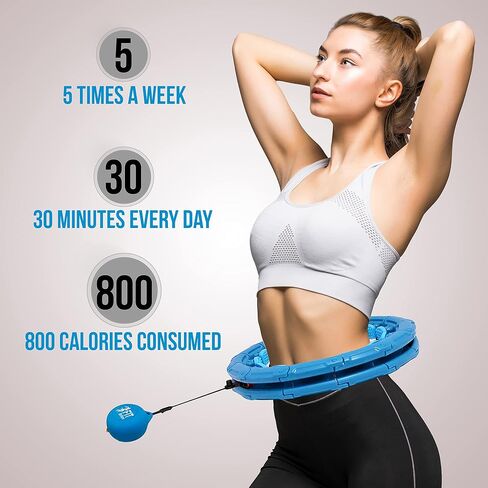 Infinity Weighted Hula Fit Hoop for Adult Weight Loss, 2 in 1 Smart Fitness Exercise Hoop for Women Abs Workout, Fit on Form 24/28/32 Detachable Knots in Saudi Arabia