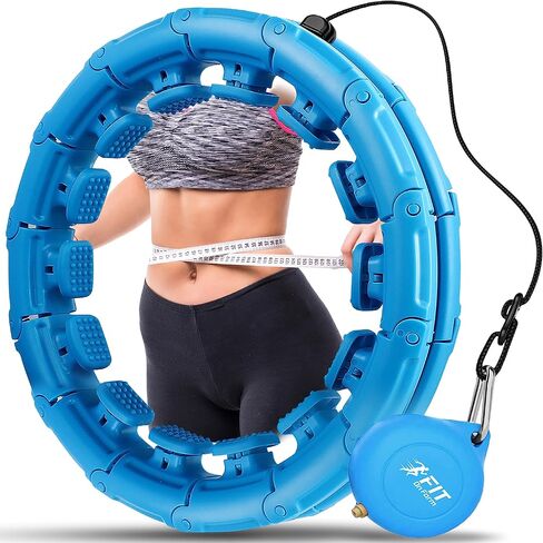 Infinity Weighted Hula Fit Hoop for Adult Weight Loss, 2 in 1 Smart Fitness Exercise Hoop for Women Abs Workout, Fit on Form 24/28/32 Detachable Knots in Saudi Arabia
