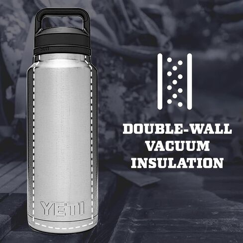 زجاجة YETI Rambler سعة 36 أونصة، معزولة بالفراغ، مضادة للتسرب، من الفولاذ المقاوم للصدأ مع غطاء للمضغ in Kuwait