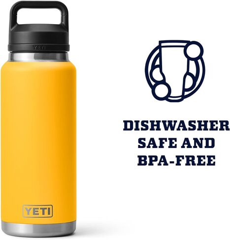 زجاجة YETI Rambler سعة 36 أونصة، معزولة بالفراغ، مضادة للتسرب، من الفولاذ المقاوم للصدأ مع غطاء للمضغ in Kuwait