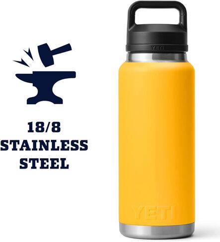زجاجة YETI Rambler سعة 36 أونصة، معزولة بالفراغ، مضادة للتسرب، من الفولاذ المقاوم للصدأ مع غطاء للمضغ in Kuwait