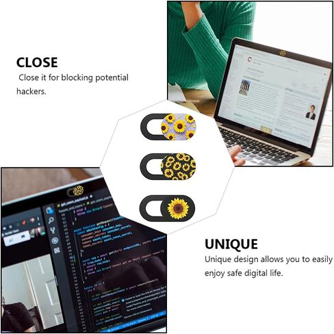 SOLUSTRE 3pcs Computer Privacy Camera Cover Laptop Webcam Lid Lens Sunflower Cover in Kuwait