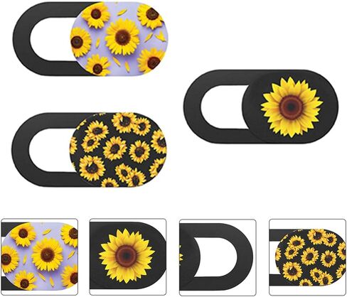 SOLUSTRE 3pcs Computer Privacy Camera Cover Laptop Webcam Lid Lens Sunflower Cover in Kuwait