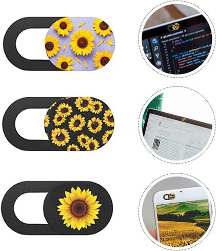 SOLUSTRE 3pcs Computer Privacy Camera Cover Laptop Webcam Lid Lens Sunflower Cover in Kuwait