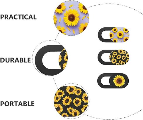 SOLUSTRE 3pcs Computer Privacy Camera Cover Laptop Webcam Lid Lens Sunflower Cover in Kuwait