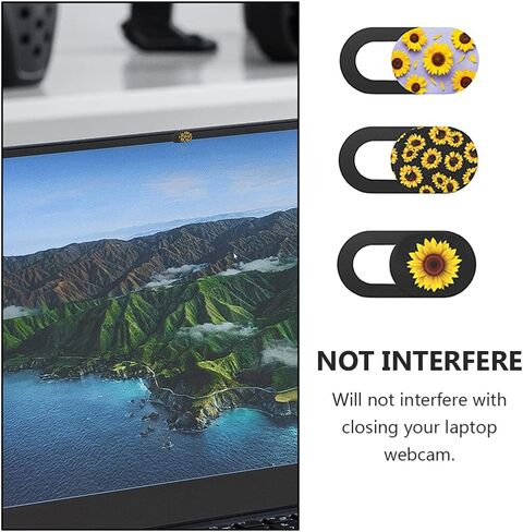 SOLUSTRE 3pcs Computer Privacy Camera Cover Laptop Webcam Lid Lens Sunflower Cover in Kuwait