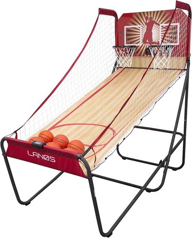 لعبة لانوس لكرة السلة أركيد، تسديدة دائرية إلكترونية مزدوجة، لاعبان أو لاعب واحد، مع 6 كرات سلة - كرة سلة داخلية مع 8 أوضاع لعب - ألعاب أركيد ممتازة للمنزل in Kuwait