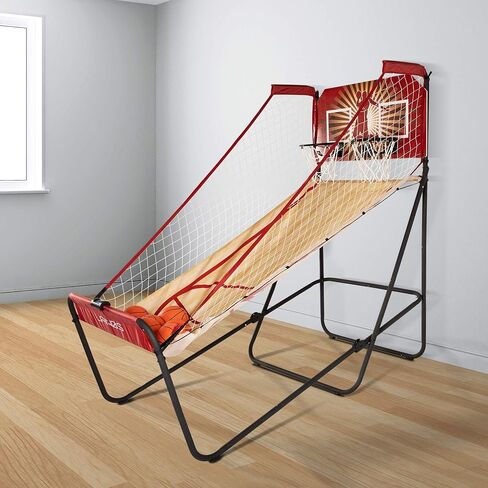 لعبة لانوس لكرة السلة أركيد، تسديدة دائرية إلكترونية مزدوجة، لاعبان أو لاعب واحد، مع 6 كرات سلة - كرة سلة داخلية مع 8 أوضاع لعب - ألعاب أركيد ممتازة للمنزل in Kuwait