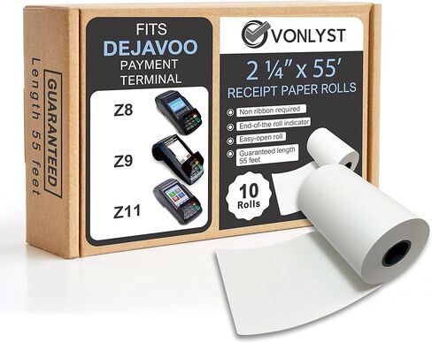 Credit Card Machine Paper Roll for Dejavoo Z8 Z9 Z11 (10 rolls) in Kuwait