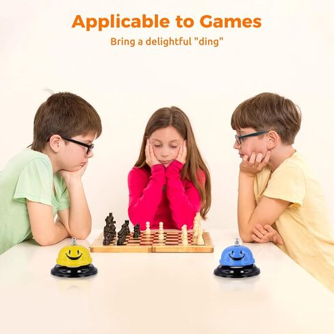 12 قطعة جرس خدمة جرس الاتصال، 6 ألوان حلقة جرس معدنية للخدمة، جرس طعام مبتسم، جرس اتصال للمكتب والمدرسة والفندق والمطاعم in Kuwait