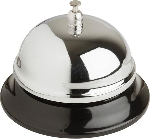 Business Source 01583 Call Bell, 2-3/4-Inch High, 3-3/8-Inch Base, Chrome/Black in Saudi Arabia