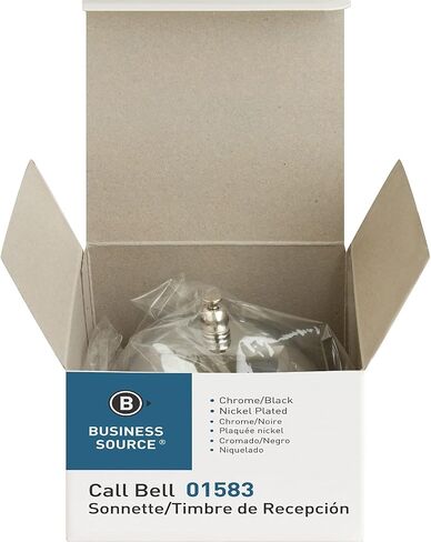 Business Source 01583 Call Bell, 2-3/4-Inch High, 3-3/8-Inch Base, Chrome/Black in Saudi Arabia